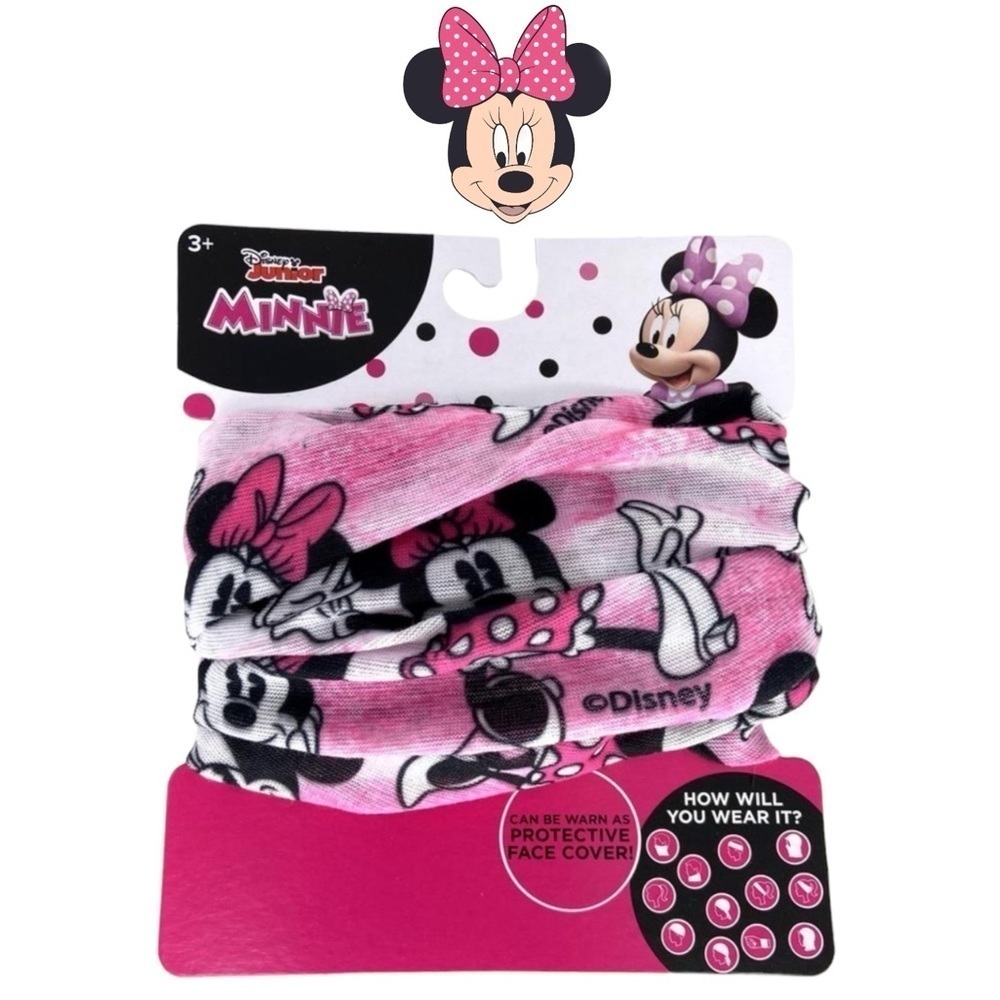 Disney Minnie Mouse Print Neck Gaiter Wrap Girls Barbie Pink Age 3+